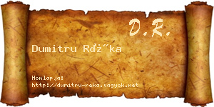 Dumitru Réka névjegykártya