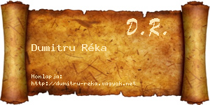 Dumitru Réka névjegykártya